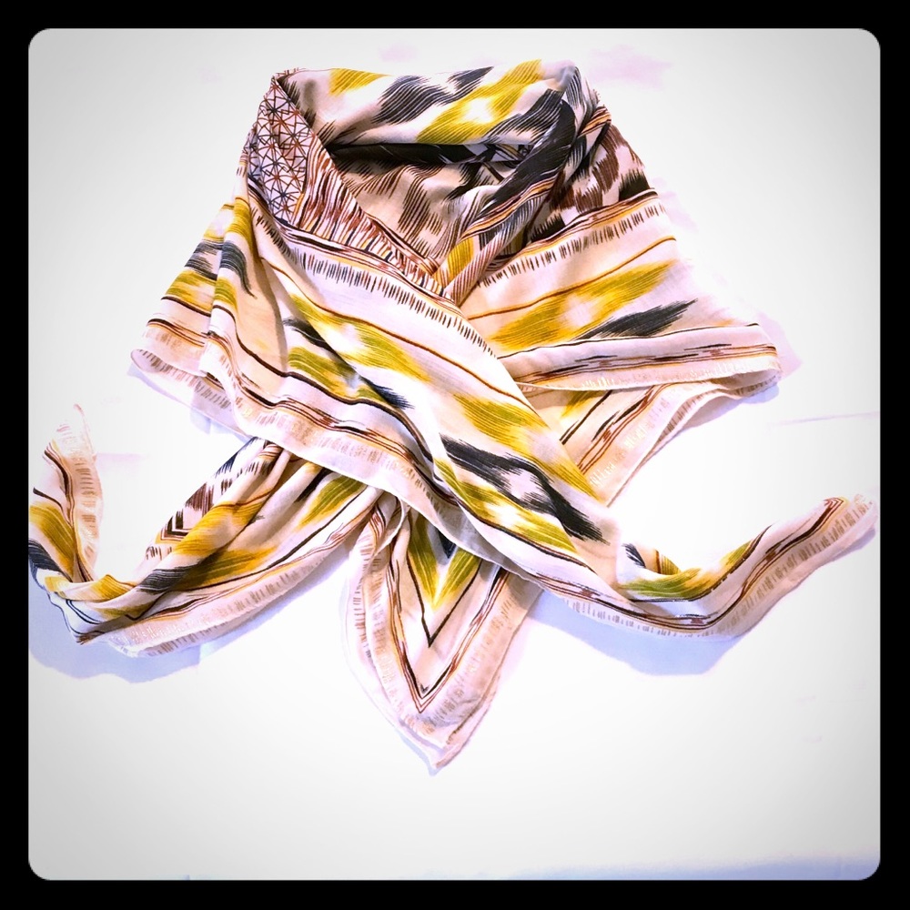 Large square scarf. Made in Italy silk cotton